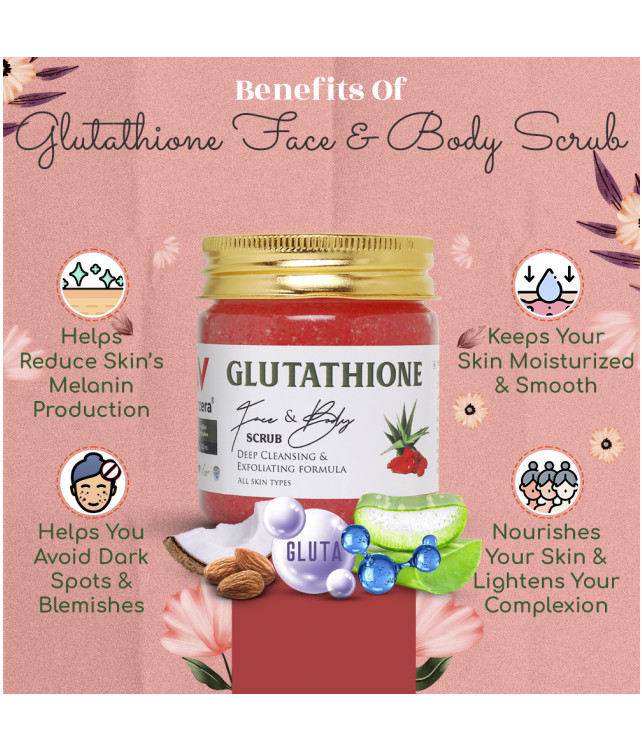 Ayuzera Glutathione Face & Body Scrub 100gm (With Glutathione and Rose water)