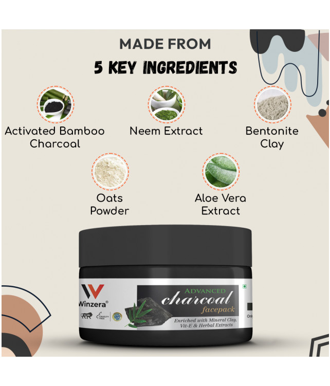 Ayuzera Charcoal Face Pack 50gm (With Aqua, And Glycerine)