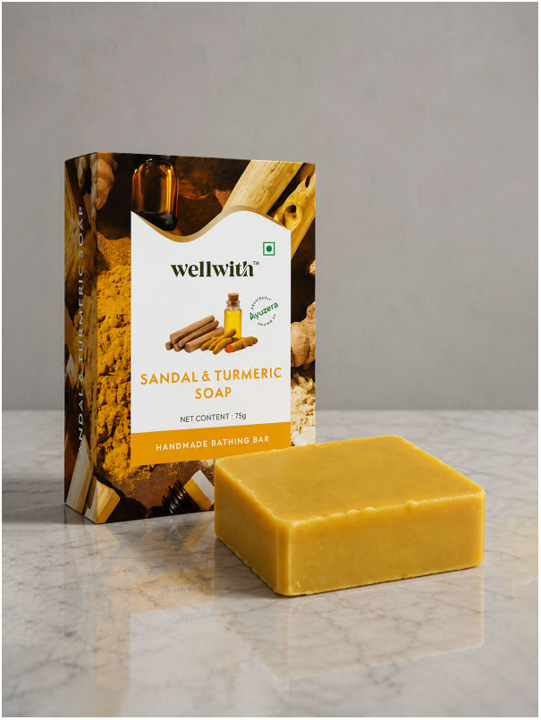 Wellwith Sandal & Turmeric Soap
