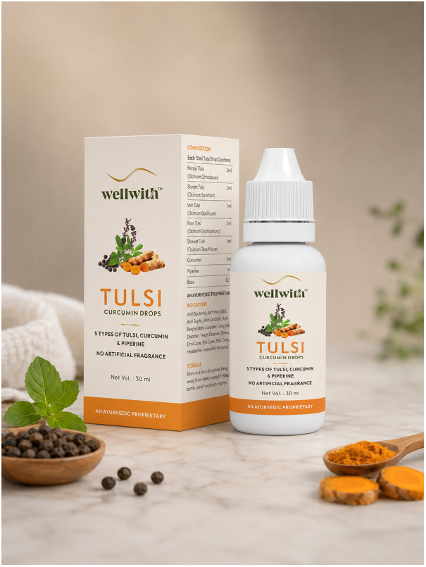 Wellwith Tulsi Curcumin Drops