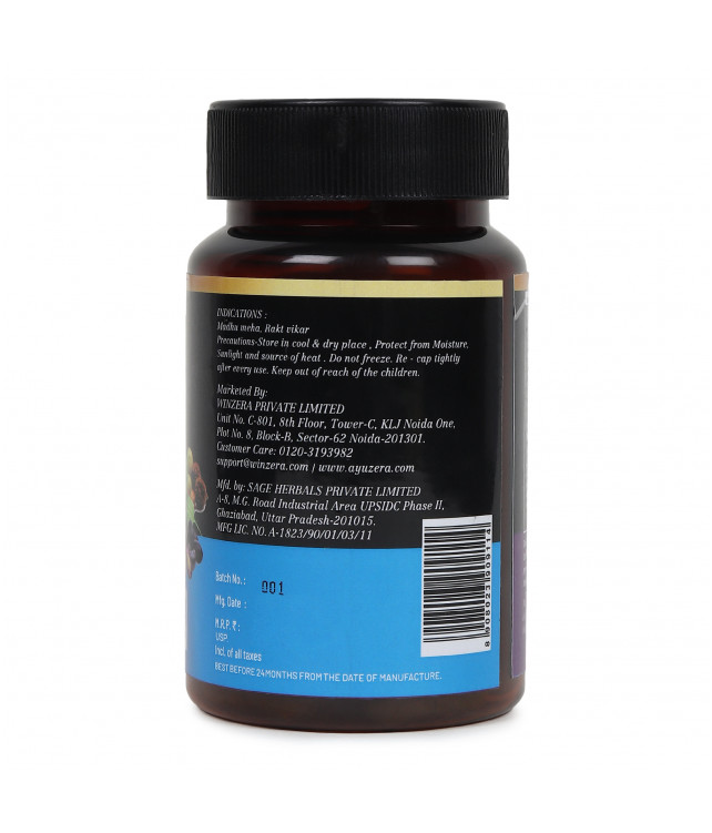 Ayuzera Natural Diabera 500mg 60 Capsules (With Karela and Chirata )