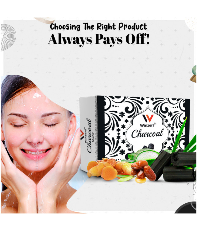 Ayuzera Charcoal Soap 100gm (With Glycerine, Activated Charcoal and Aloe vera)