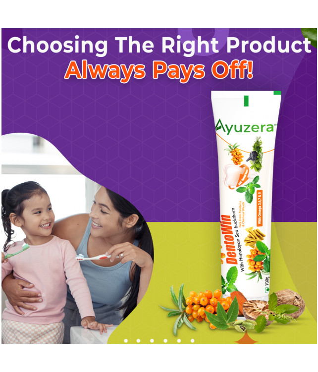 Ayuzera DentoWin Tooth Gel 100gm (With Tulsi and Sea Buckthorn Oil )