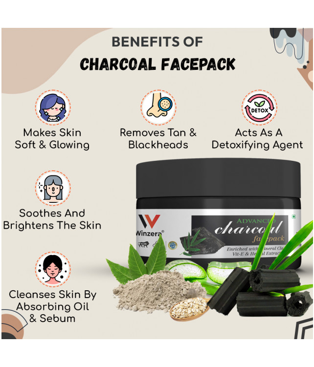 Ayuzera Charcoal Face Pack 50gm (With Aqua, And Glycerine)