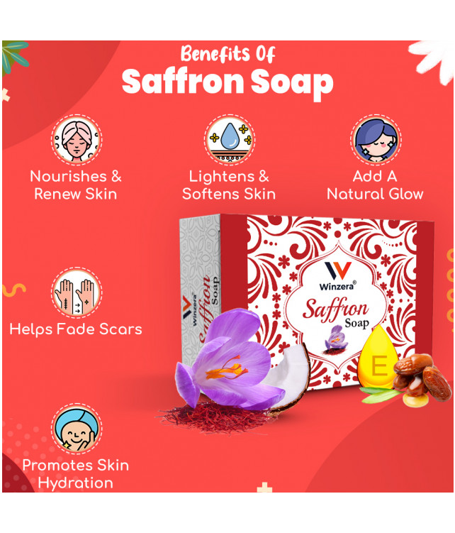 Ayuzera Saffron Soap 100gm (With Glycerine, Saffron Extract and Coconut Oil )