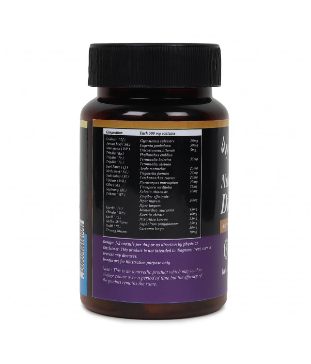 Ayuzera Natural Diabera 500mg 60 Capsules (With Karela and Chirata )