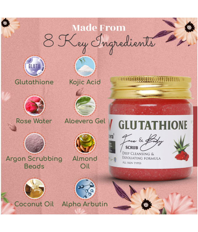 Ayuzera Glutathione Face & Body Scrub 100gm (With Glutathione and Rose water)