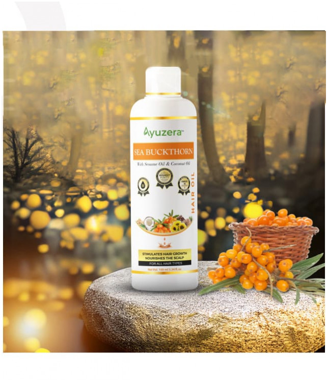 Ayuzera Sea Buckthorn Hair Oil 100ml (With Sesame Oil And Coconut Oil)