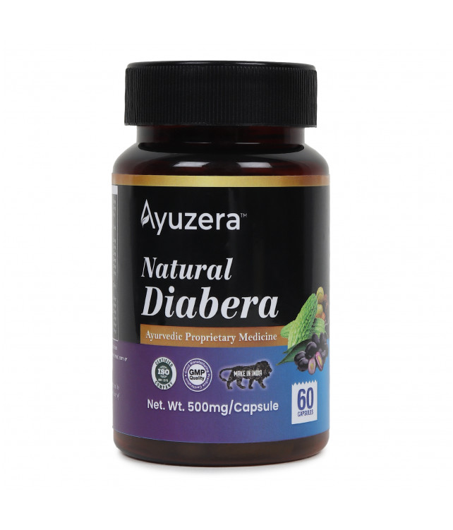 Ayuzera Natural Diabera 500mg 60 Capsules (With Karela and Chirata )