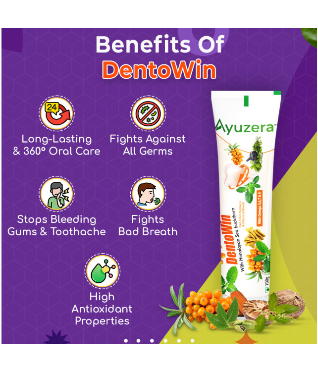 Ayuzera DentoWin Tooth Gel 100gm (With Tulsi and Sea Buckthorn Oil )