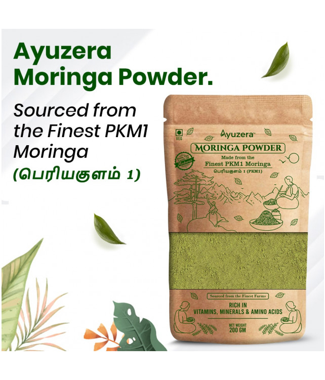 Ayuzera Moringa Powder 200gm (Made from PKM1 Moringa Leaves)
