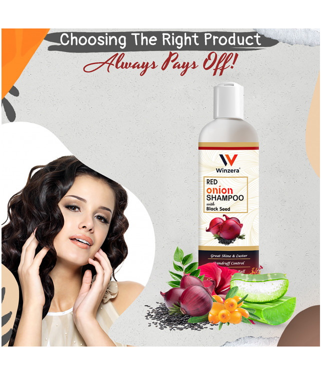 Ayuzera Red Onion Shampoo 200 ml (With Onion Oil and Curry Leaf Ext)