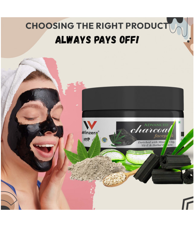 Ayuzera Charcoal Face Pack 50gm (With Aqua, And Glycerine)