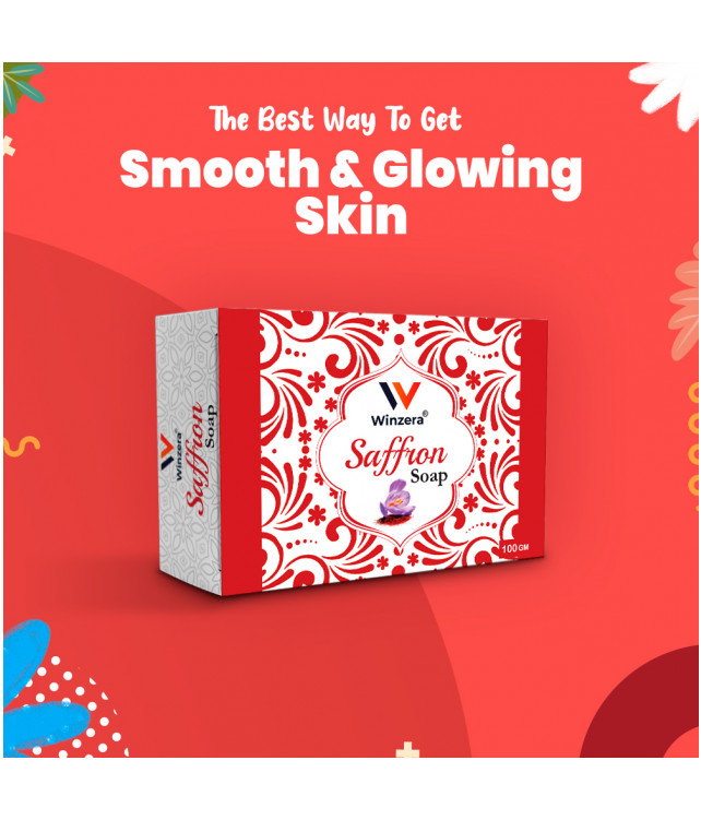 Ayuzera Saffron Soap 100gm (With Glycerine, Saffron Extract and Coconut Oil )