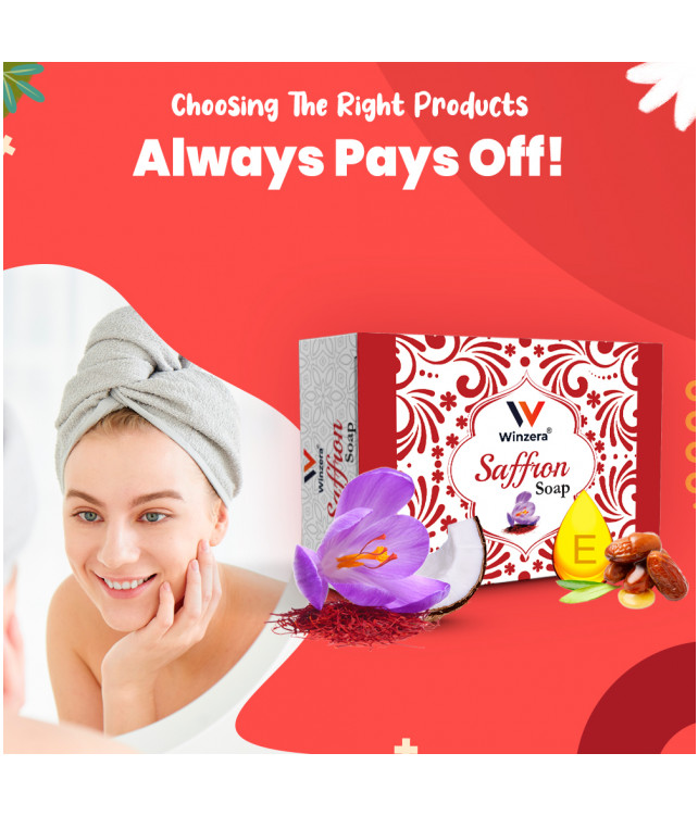 Ayuzera Saffron Soap 100gm (With Glycerine, Saffron Extract and Coconut Oil )
