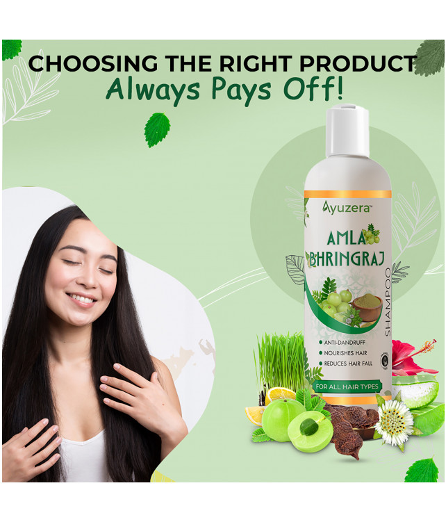 Ayuzera AMLA BHRINGRAJ SHAMPOO 200 ml (With Amla Extract, Bhringraj Extract)