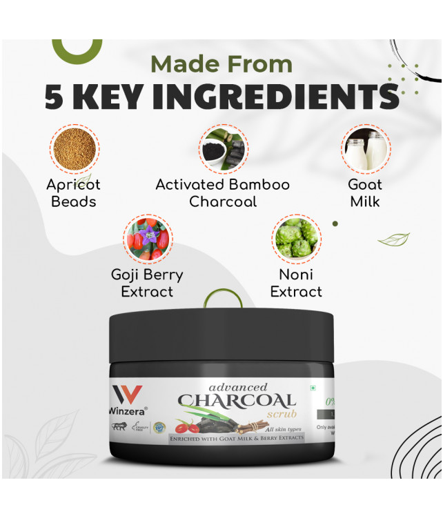 Ayuzera Charcoal Face Scrub 50gm (With Aqua, And Glycerine)