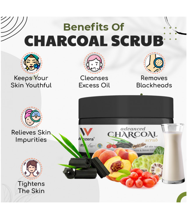 Ayuzera Charcoal Face Scrub 50gm (With Aqua, And Glycerine)