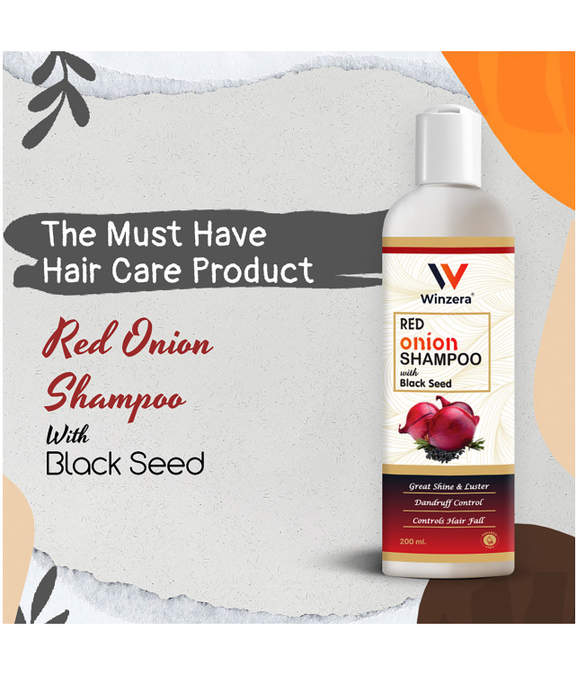 Ayuzera Red Onion Shampoo 200 ml (With Onion Oil and Curry Leaf Ext)