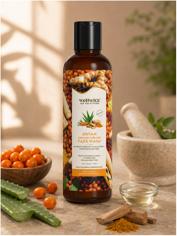 Wellwith Ubtan Omegas & Beads Face Wash