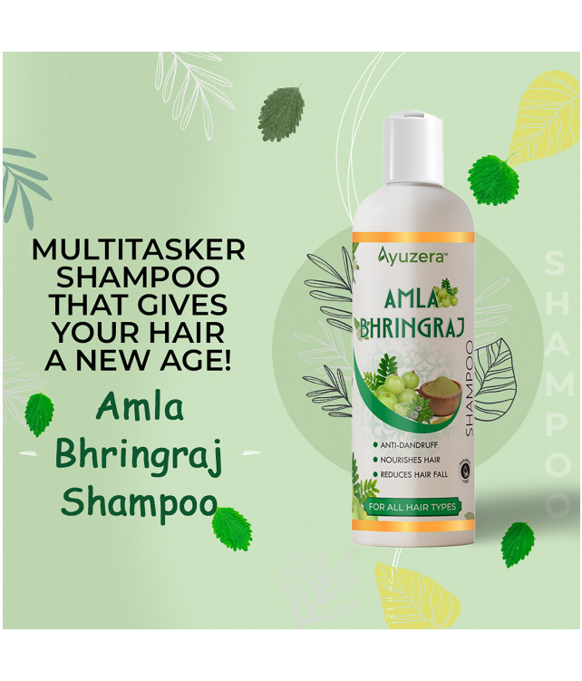Ayuzera AMLA BHRINGRAJ SHAMPOO 200 ml (With Amla Extract, Bhringraj Extract)