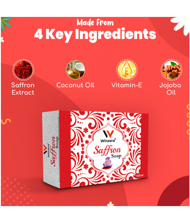 Ayuzera Saffron Soap 100gm (With Glycerine, Saffron Extract and Coconut Oil )